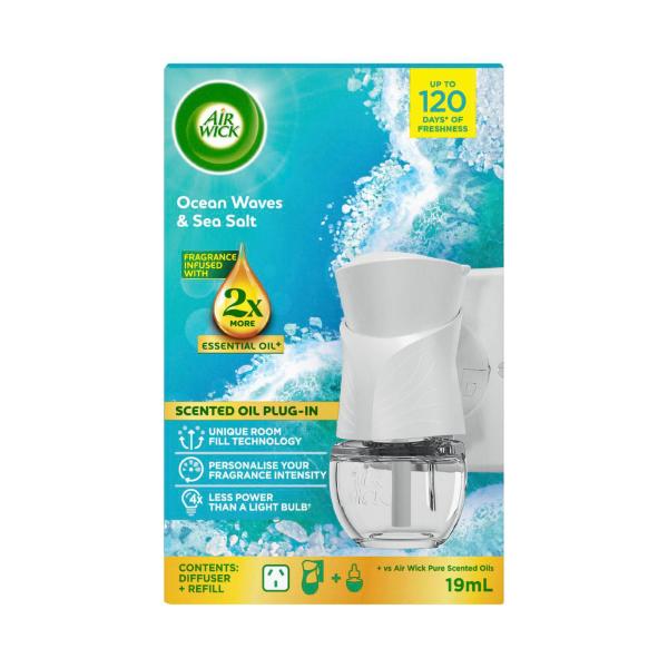 Scented Oil Plug-in-diffuser + Refill Ocean Waves & Sea Salt