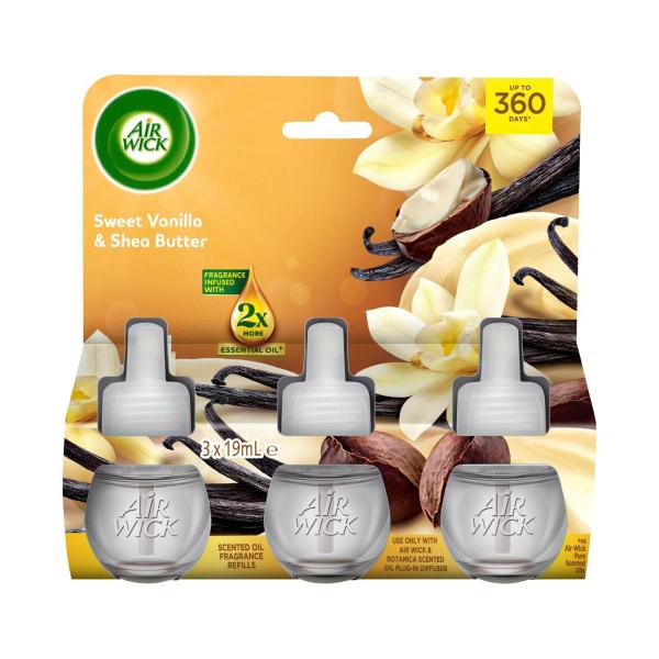 Scented Oil Fragrance Refills Sweet Vanilla & Shea Butter 3x19ml
