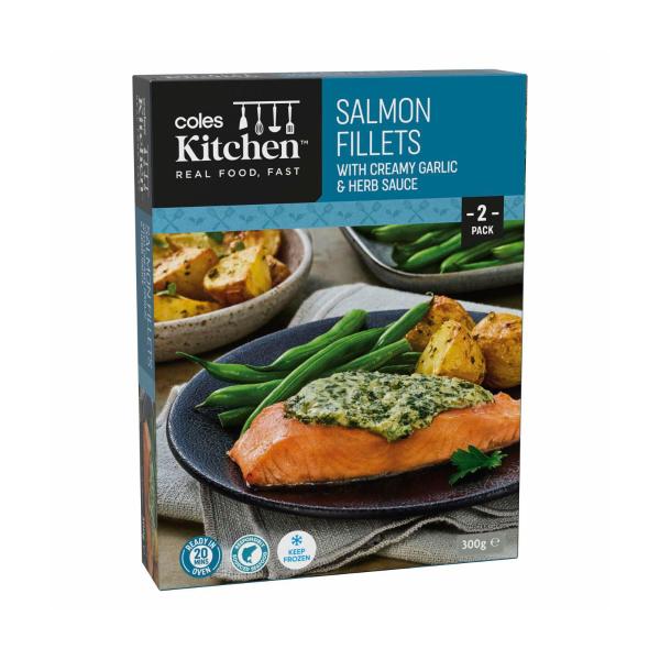 Salmon Fillets So With Creamy Garlic & Herb Sauce 2 Pack