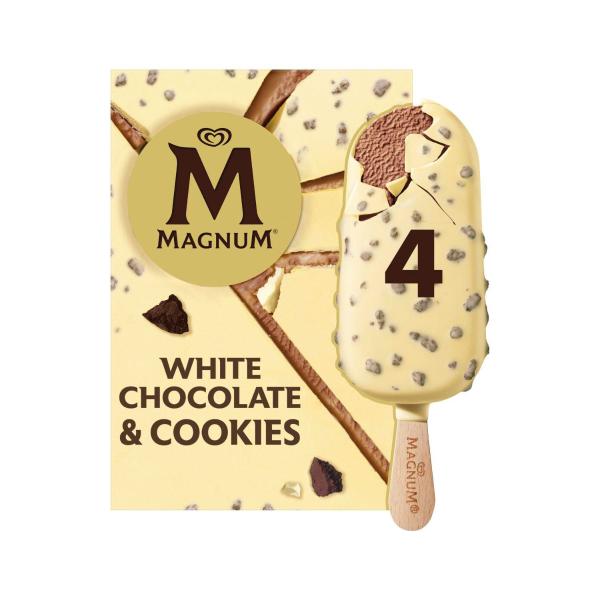 White Chocolate & Cookies Ice Cream Sticks 4 Pack