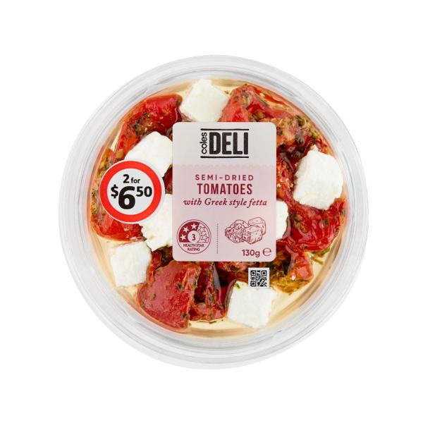 Semi Dried Tomatoes With Cows Milk Greek Fetta