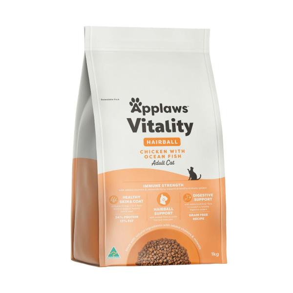 Vitality Hairball Chicken With Ocean Fish Adult Dry Cat Food