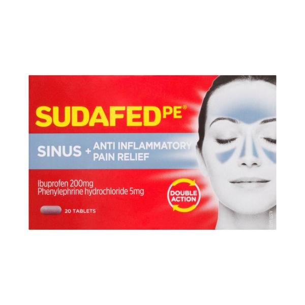 Pe Sinus Pain Relief + Anti Inflammatory Double Action Tablets