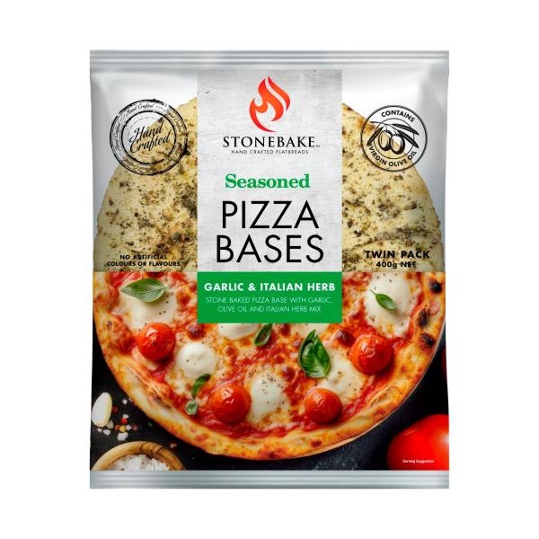 Italian Herb & Garlic Pizza Base Twin Pack