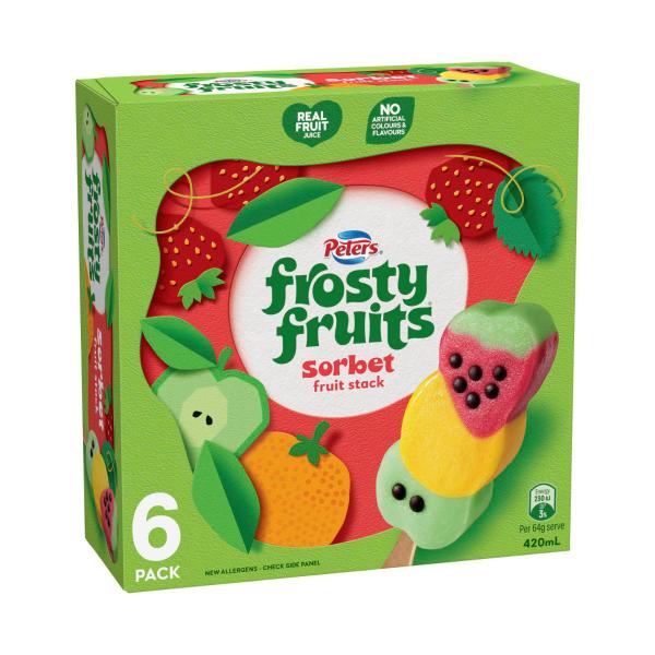 Frosty Fruits Fruit Stack Sorbet Ice Cream 6 Pack