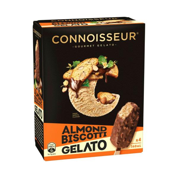 Almond Biscotti Gelato Sticks 4 Pack