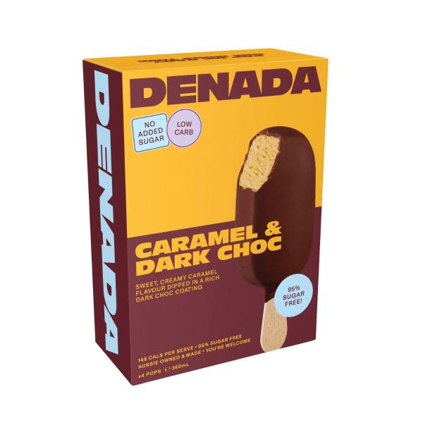 No Added Sugar Caramel & Dark Choc Pops 4 Pack