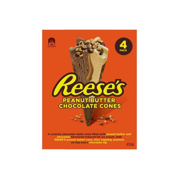Peanut Butter Chocolate Ice Cream Cone 4 Pack