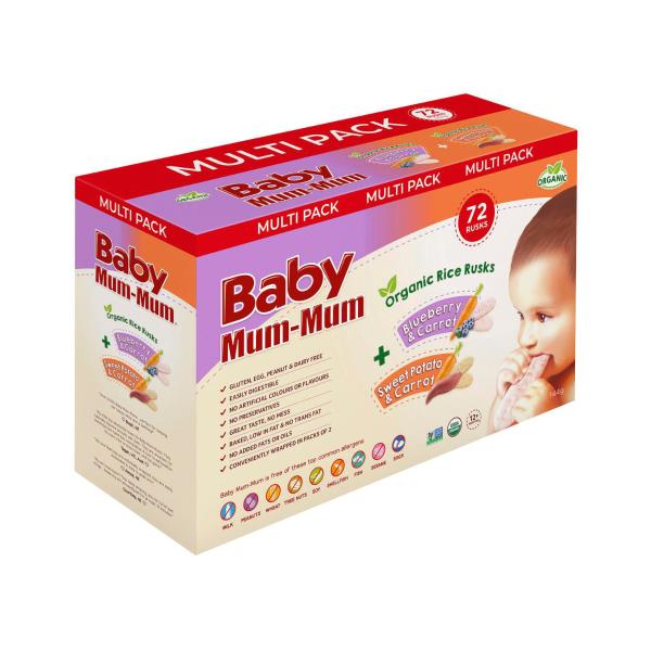 Organic Combo Rice Rusks Multi Pack 72 Pack