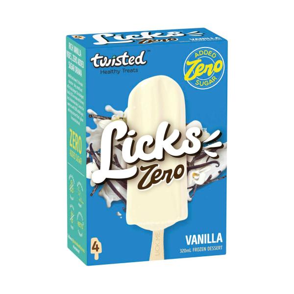 Vanilla Sticks Licks Zero 4 Pack