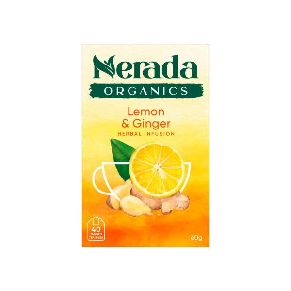 Organic Lemon & Ginger Tea Bags 40 Pack