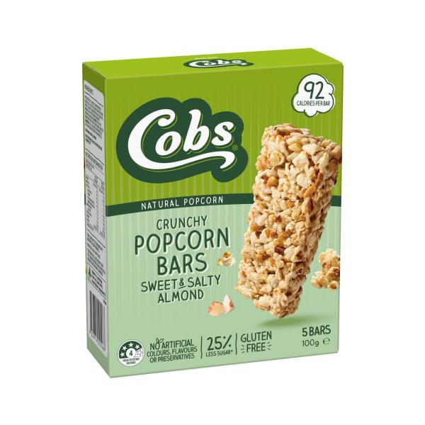 Popcorn Bars Sweet Salty Almond 5 Pack