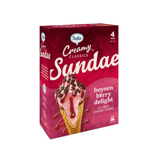 Creamy Classics Boysenberry Sundae Cones 4 Pack