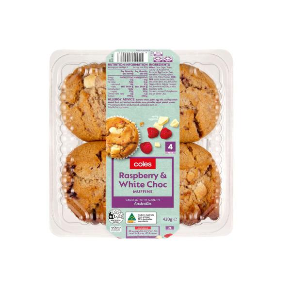 Raspberry And White Choc Muffin 4 Pack