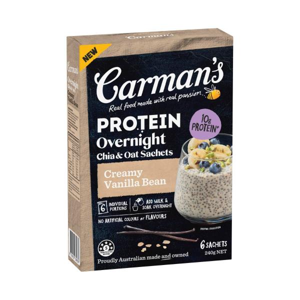 Protein Overnight Chia & Oat Sachets Creamy Vanilla Bean
