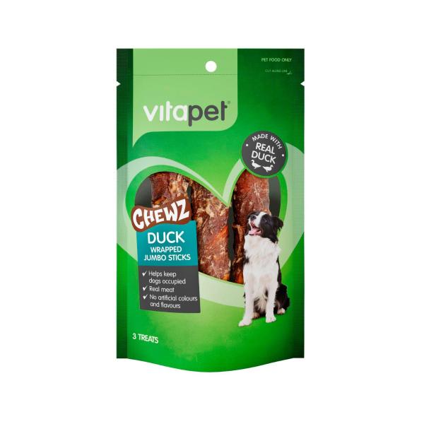 Chewz Dog Treats Jumbo Sticks Duck