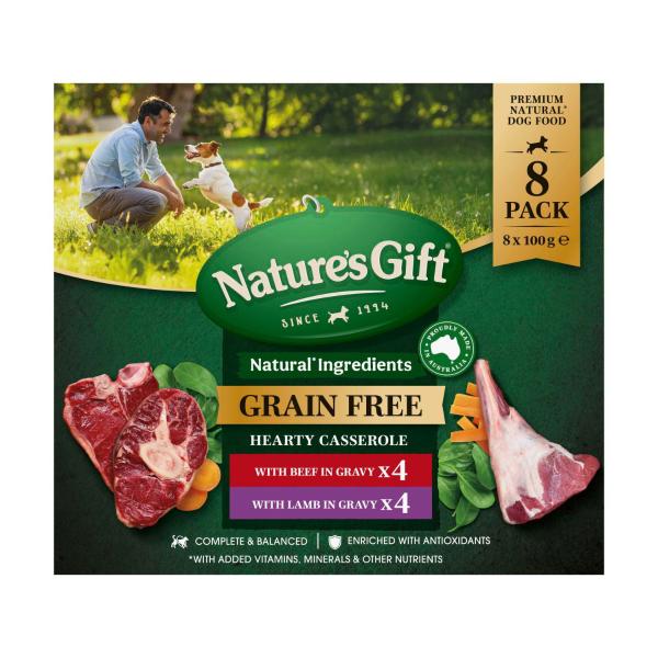 Grain Gree Hearty Cassarole Beef Lamb Dog Food 100g