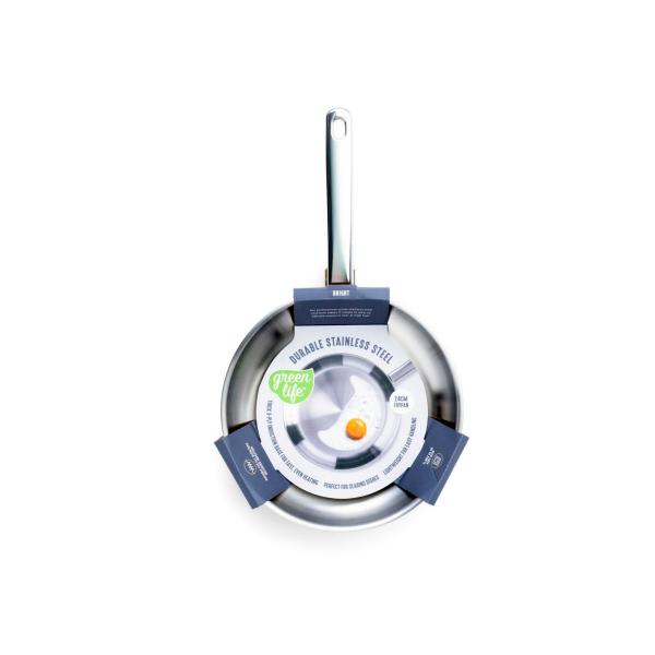 Bright Stainless Steel Frypan