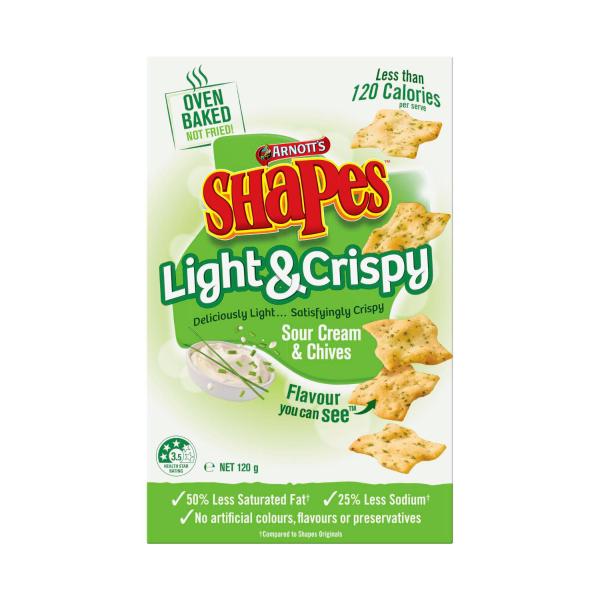 Shapes Light & Crispy Sour Cream & Chives Cracker Biscuits
