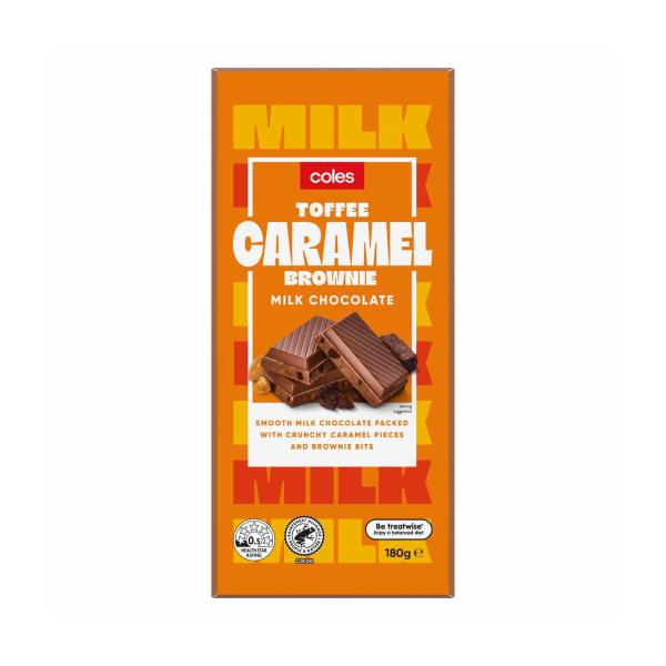 Milk Chocolate Toffee Caramel Brownie Block
