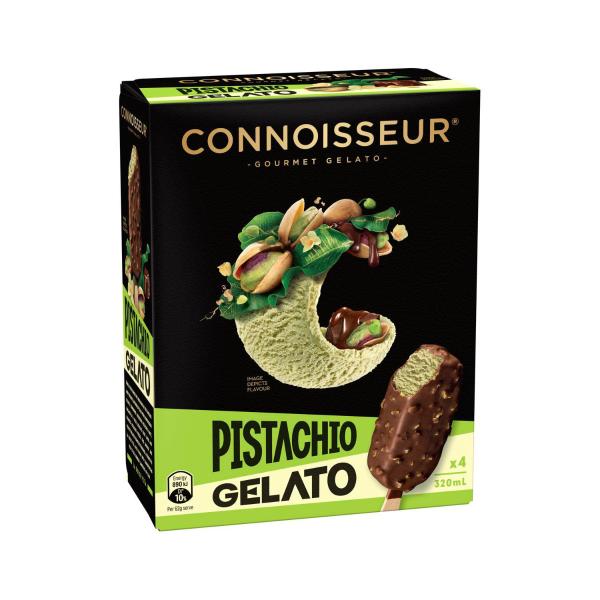 Connoissuer Pistachio Gelato Sticks 4 Pack