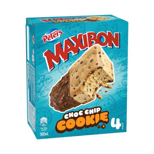 Choc Chip Cookie Maxibon 4 Pack