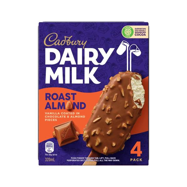 Dairy Milk Roast Almond Sticks 4 Pack