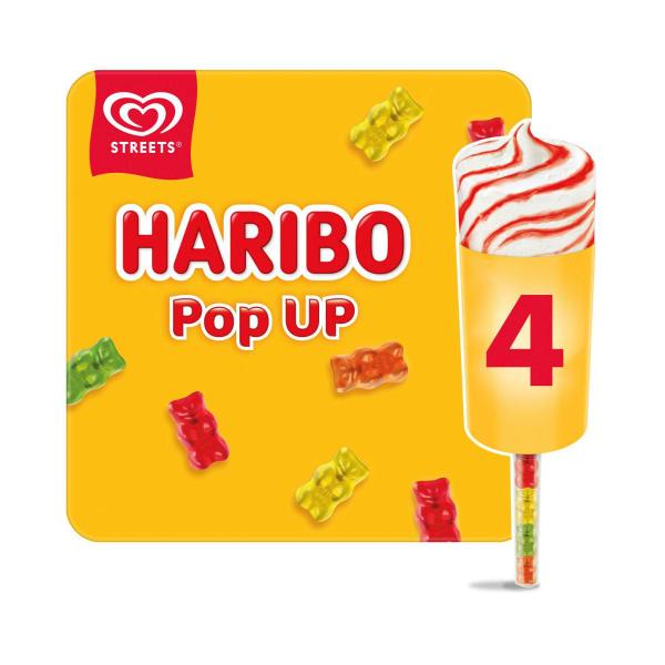 Haribo Vanilla & Strawberry Swirl Pop Ups 4 Pack