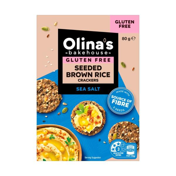 Gluten Free Seeded Brown Rice Crackers Sea Salt