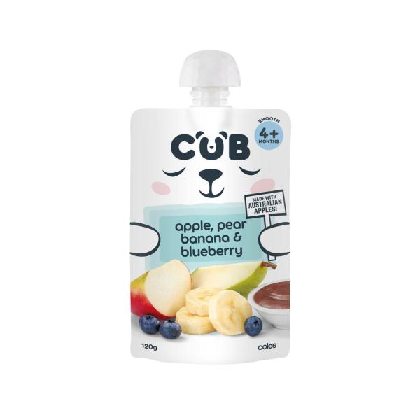 Apple Pear Banana & Blueberry Baby Food Pouch 4+ Months