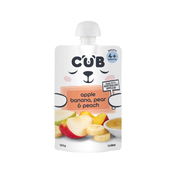 Apple Pear Banana & Peach Baby Food Pouch 4+ Months