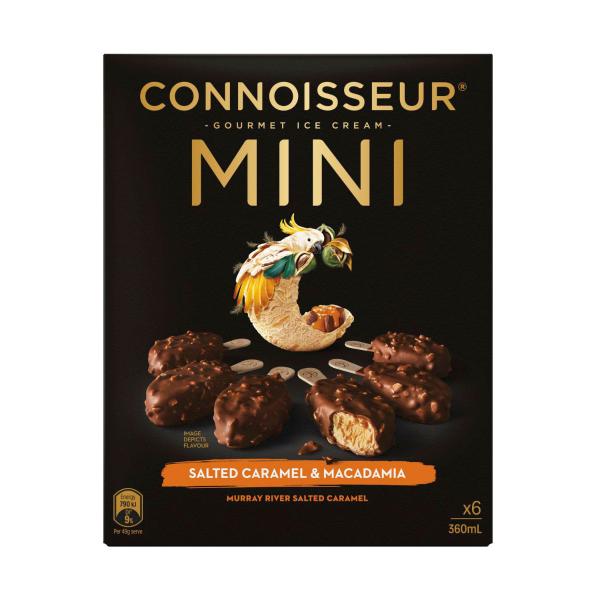 Mini Salted Caramel & Macadamia Ice Cream Sticks 6 Pack