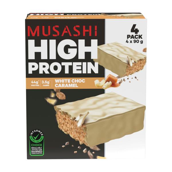 High Protein Bar White Choc Caramel 4x90g