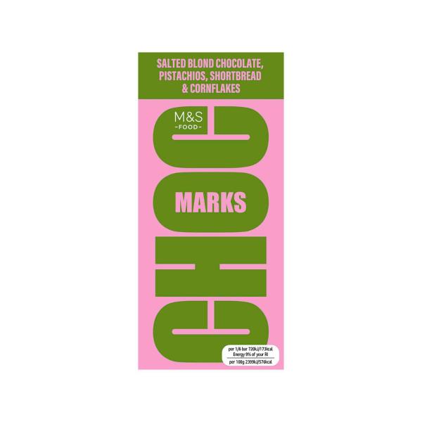 Choc Marks Blond Chocolate And Pistachio Bar