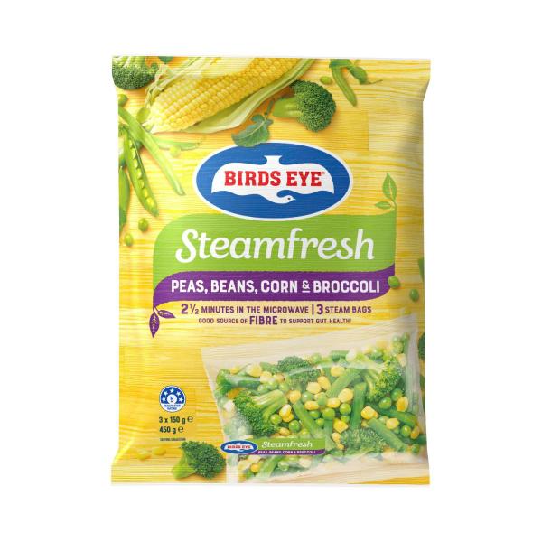 Steam Fresh Peas Beans Corn & Broccoli Frozen Mixed Vegetables