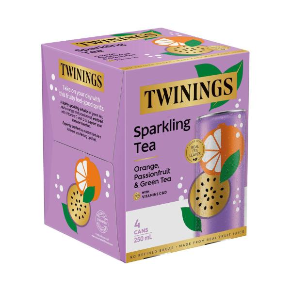 Sparkling Immunity Orange Passionfruit & Green Tea 4x250ml