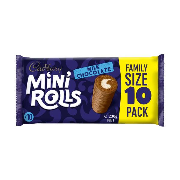 Milk Chocolate Mini Rolls Cakes 10 Pack