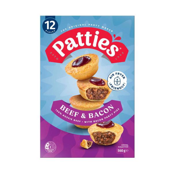 Beef & Bacon Party Pie 12 Pack
