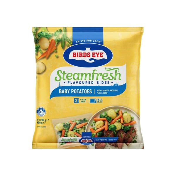 Steam Fresh Baby Potato Broccoli Carrot Peas