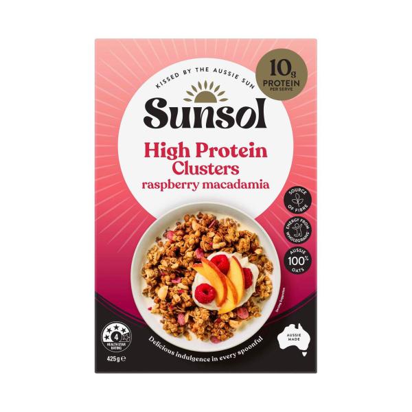 High Protein Crispy Clusters Raspberry & Macadamia