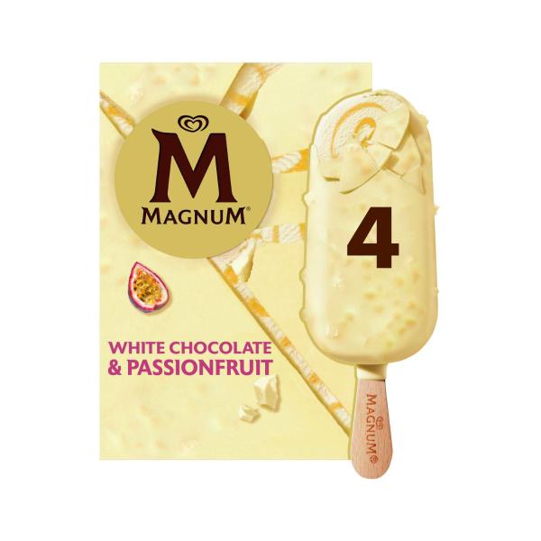 Passionfruit White Chocolate Ice Cream Sticks 4 Pack