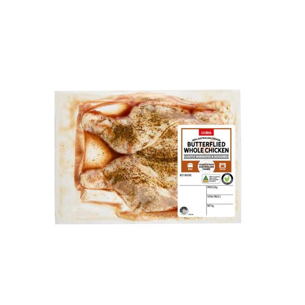 RSPCA Approved Chicken Whole Butterflied Lightly Marinated And Seasoned