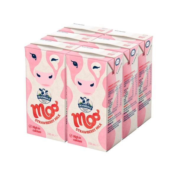 Moo Flavoured Milk Strawberry Multipack 6x200ml