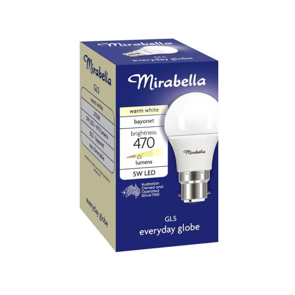Led Globe Gls Bayonet Cap 5.5 Watt Warm White