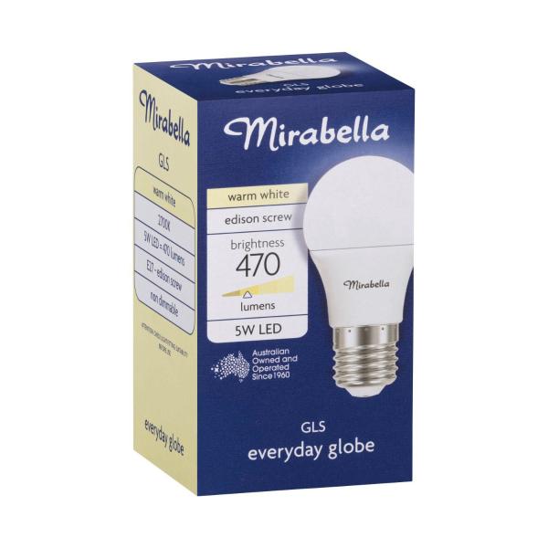 Led Globe Gls Edison Screw 5.5 Watt Warm White