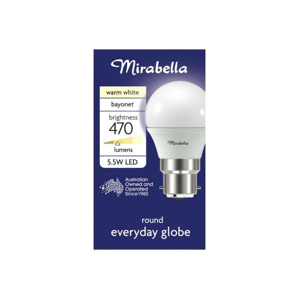 Led Globe Fancy Round Bayonet Cap 6 Watt Pearl