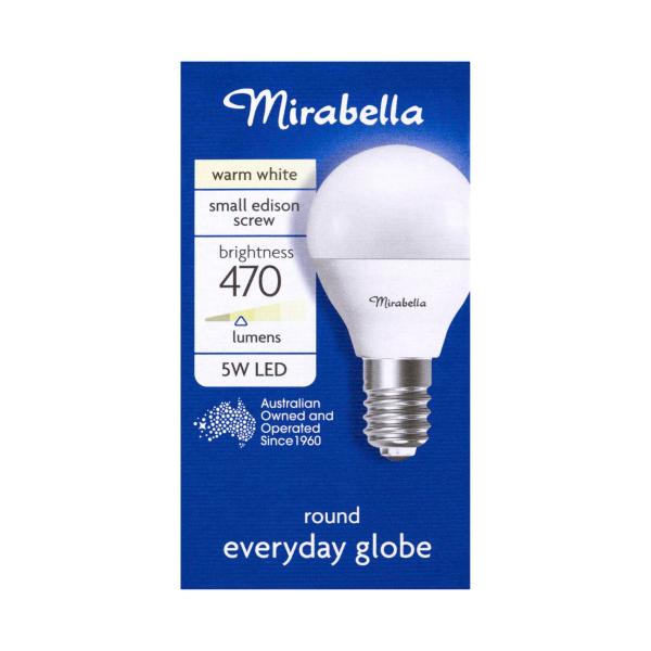 Led Globe Fancy Round Small Edison Screw 6 Watt Pearl