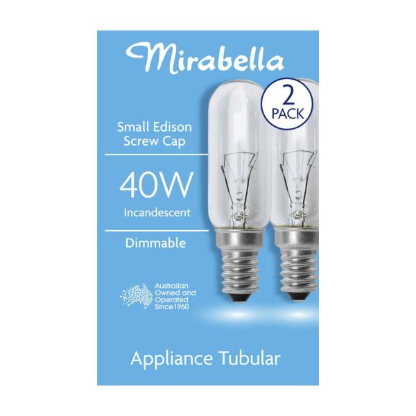 Tubular Globe Appliance Small Edison Screw 40 Watt Clear