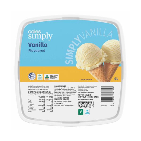 Vanilla Flavoured Frozen Dessert Tub