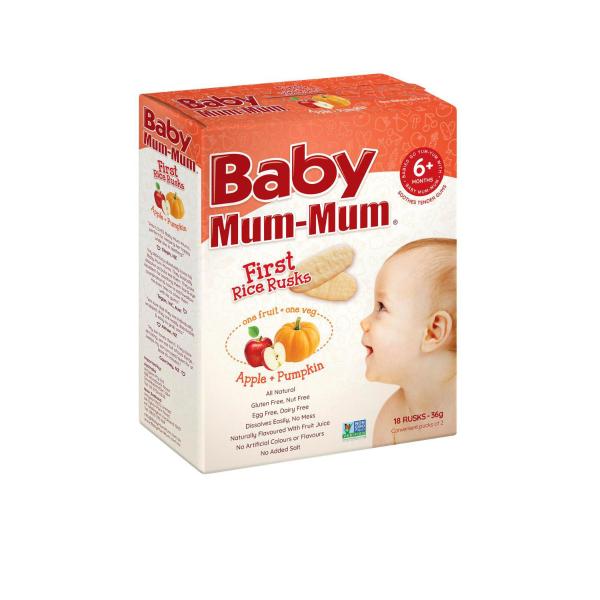 Mum-Mum First Rice Rusk Apple & Pumpkin +6 Months